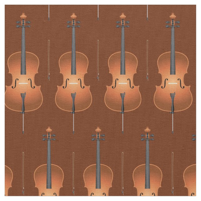 Tecido Cello Music Musical Room Decor Brown (Detalhe)