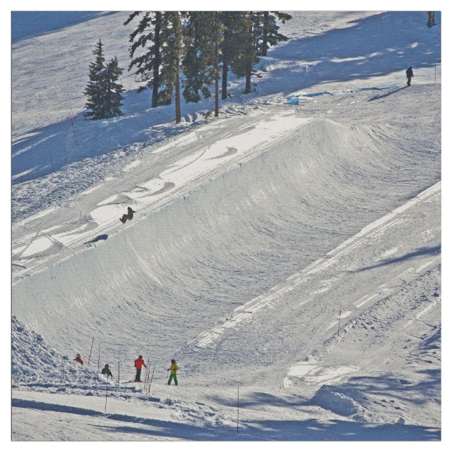Tecido Cena do inverno do esqui em declive (Modelo)