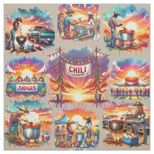 Tecido Cenas de Cookoff de Chili Ocidental 1