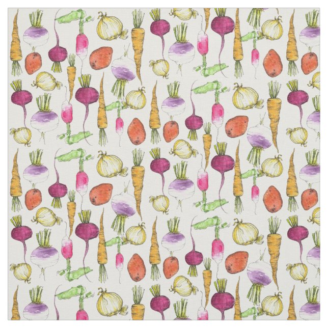 Tecido Cenouras Batatas Beterraba Raízes Vegetais (Modelo)