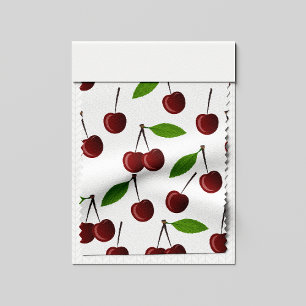 Tecido Cereja Vermelha, Padrão De Cerejas, Folhas, Fruta