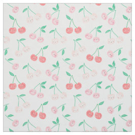 Tecido Cerejas de Cana-d-água com fundo creme