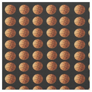 Tecido Cestas de Basquete Tradicionais Laranja em Preto,
