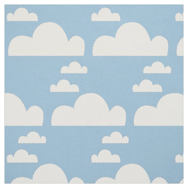 Tecido Céu azul bonito & linhas pontilhadas nuvens (Modelo)