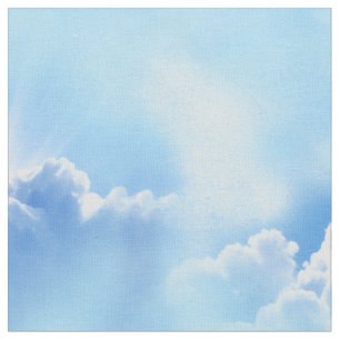 Tecido Céu Azul com Nuvens Fluffy Repetem