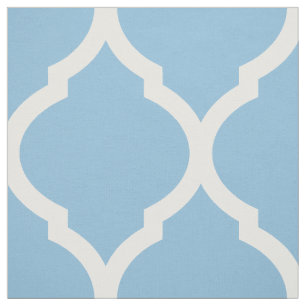 Tecido Céu Azul Quatrefoil Marroquino Grande Escala