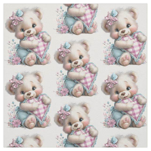 Tecido Chá de Bebê Urso de Pelúcia (Modelo)