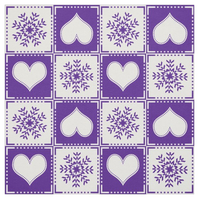 Tecido Chalé roxo elegante do esqui dos flocos de neve e (Modelo)