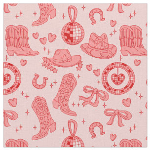 Tecido chapéu de cowgirl rosa disco country rodeo western