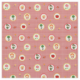 Tecido Chapeuzinho Vermelho no Gingham Vermelho e Branco