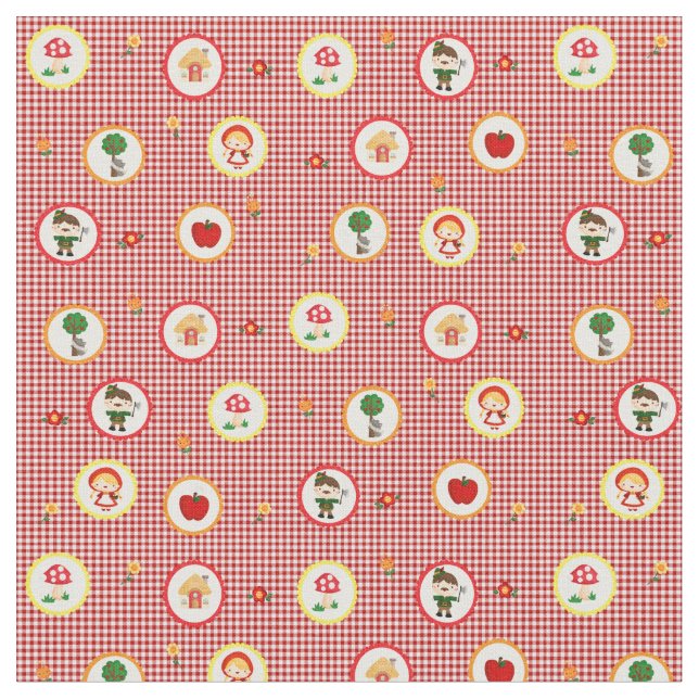 Tecido Chapeuzinho Vermelho no Gingham Vermelho e Branco (Detalhe)