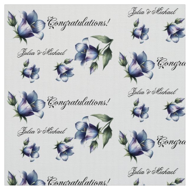 Tecido Charmoso e elegante Flores de Bell Aquarela (Modelo)