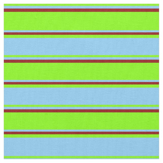 Tecido Chartreuse, Azul-Céu-Claro e Vermelho Escuro (Detalhe)