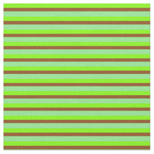 Tecido Chartreuse, Castanho e faixas verdes claras