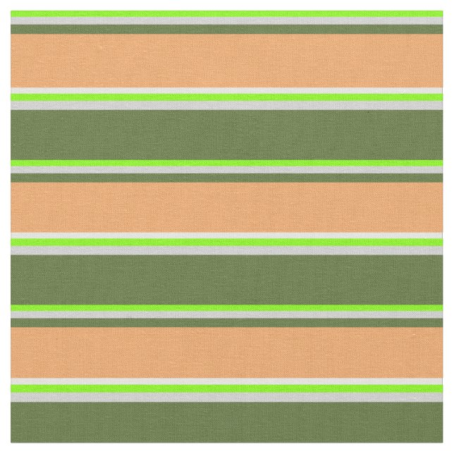 Tecido Chartreuse, Cinzas, Verde-Oliva, Castanho e Creme- (Detalhe)