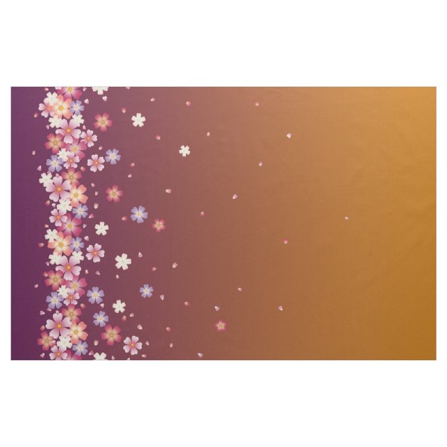 Tecido Chás Sakura Estilo etéreo Plum & Dourado Kimono (Jarda)