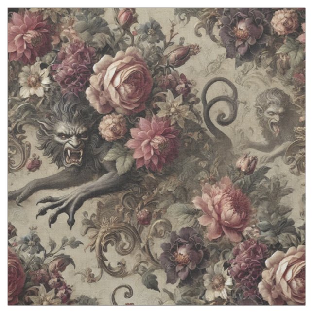 Tecido Château des Loups - Azulejo da declaração gótica (Modelo)