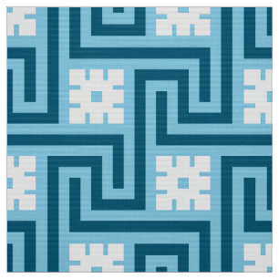 Tecido Chave, azul-céu e marinho gregos de Deco