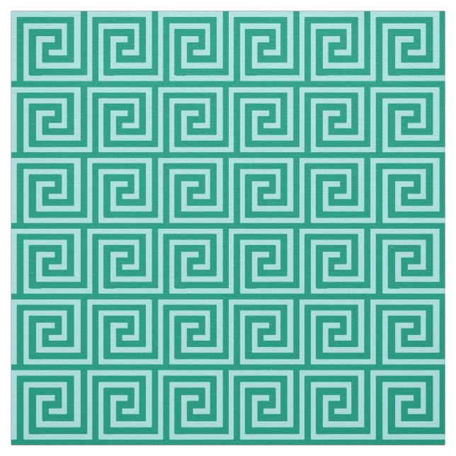 Tecido Chave grega, turquesa e aqua (Modelo)