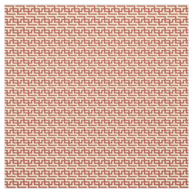 Tecido Chave grega vermelha e amarela (Modelo)