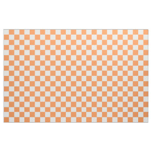 Tecido Checkered alaranjado e branco