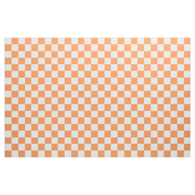 Tecido Checkered alaranjado e branco (Fat Quarter)