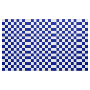 Tecido Checkered do azul marinho e o branco do