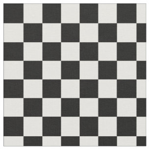 Tecido Checkered preto e branco