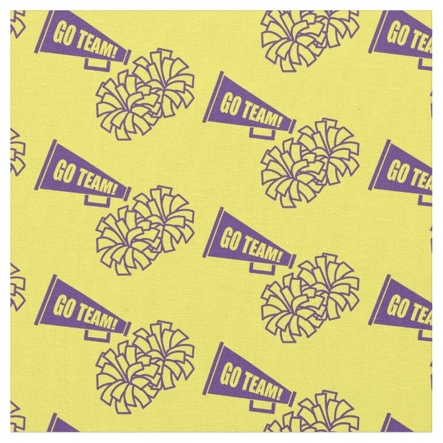 Tecido Cheerleader Equipe Coluna Coloração Roxo e Amarelo (Detalhe)