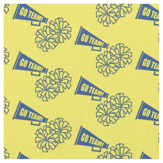 Tecido Cheerleader Equipe Colunas Azul e Amarelo (Detalhe)