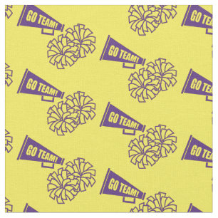 Tecido Cheerleader Equipe Cores Escolares Roxo e Amarelo