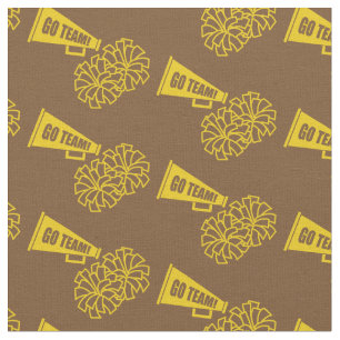 Tecido Cheerleader Team School Colors Dourado e Brown