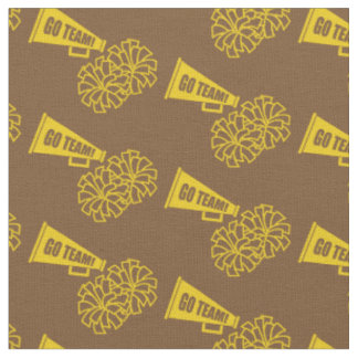 Tecido Cheerleader Team School Colors Dourado e Brown