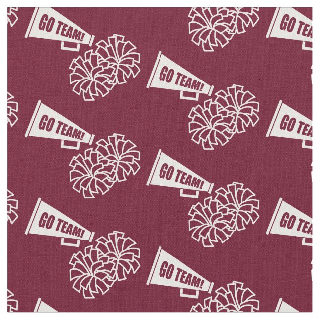 Tecido Cheerleader Team School Colors White & Maroon (Detalhe)