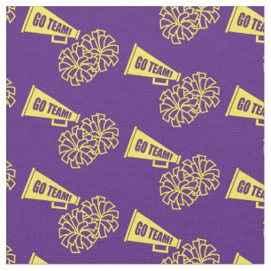 Tecido Cheerleader Team School Colors Yellow & Purple
