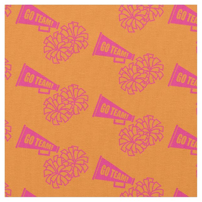 Tecido Cheerleader Team School Cores Rosa e Laranja (Detalhe)