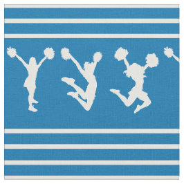 Tecido Cheerleading listrado azul e branco ou Pom