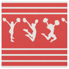 Tecido Cheerleading listrado vermelho e branco ou Pom