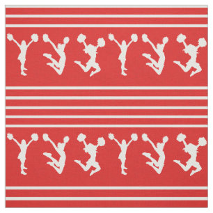 Tecido Cheerleading listrado vermelho e branco ou Pom
