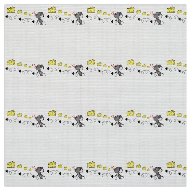 Tecido Cheesy Mousey Red Hearts Beijos (Modelo)