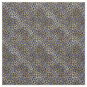 Tecido Cheetah Spots Marinho e Dourado