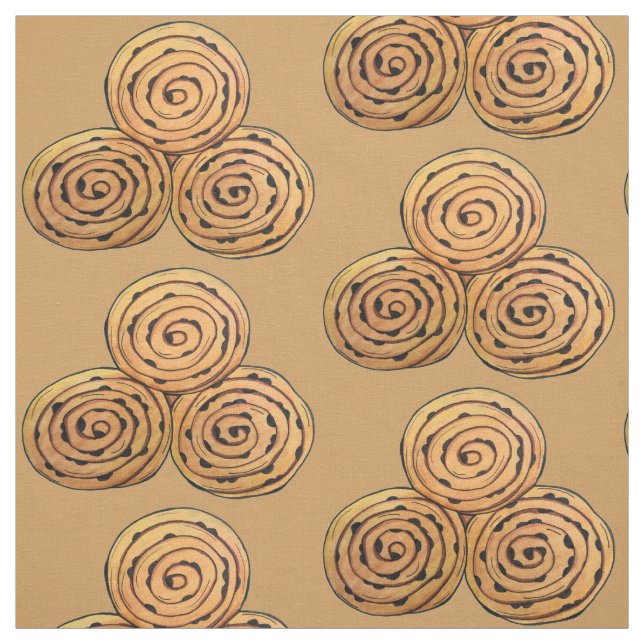 Tecido Chelsea Buns UK Currant Bun Bakery Comida britânic (Modelo)