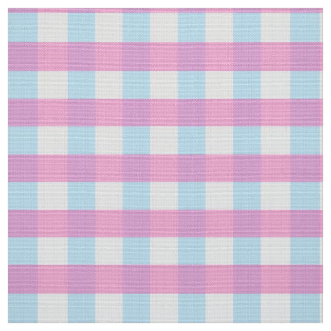 Tecido Cheque de Gingham Azul Cor-de-rosa-rosa com pasta  (Modelo)