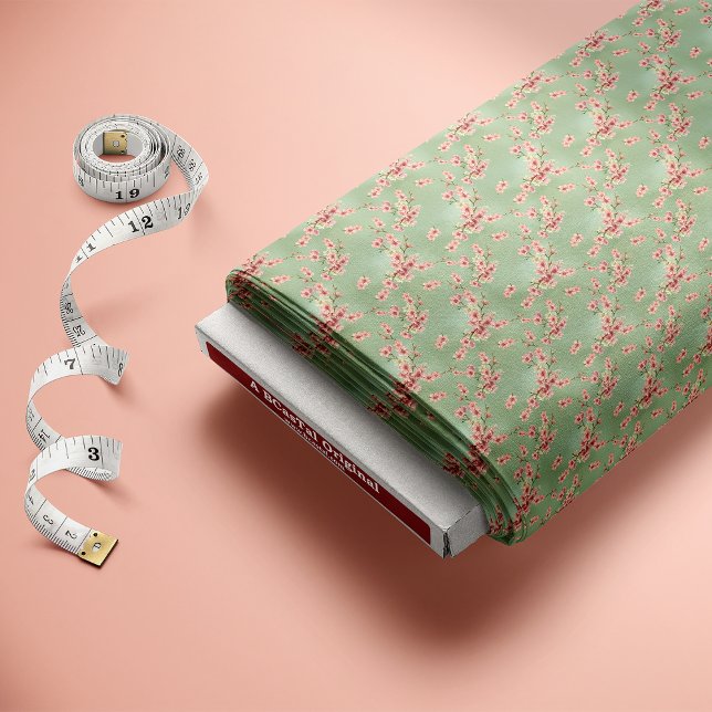 Tecido Cherry Blossoms em Rosa e Teal (Criador carregado)