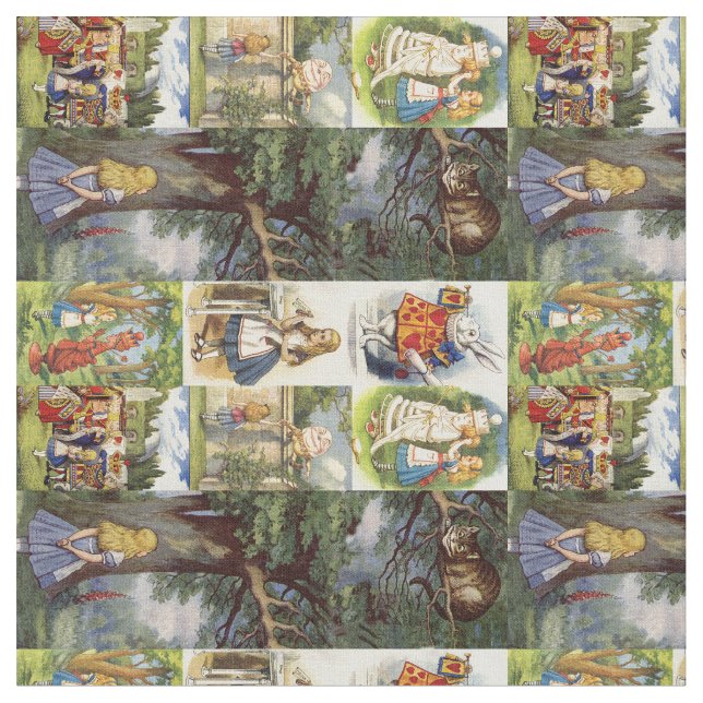 Tecido Cheshire Cat em terra maravilhosa (Detalhe)