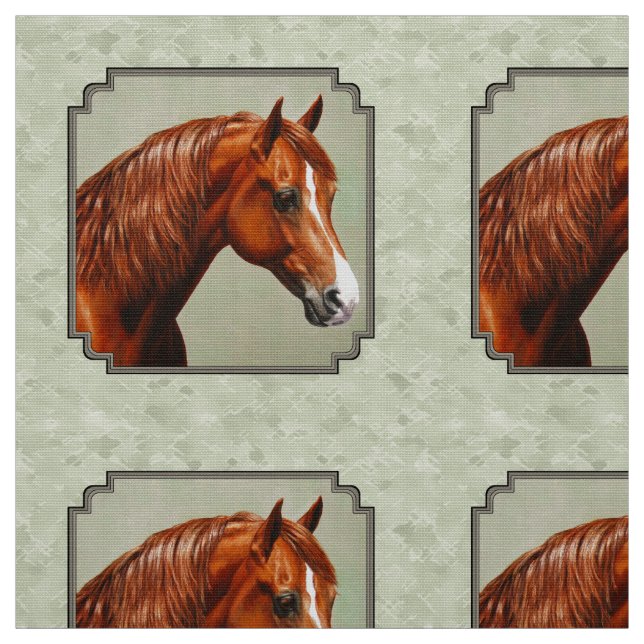 Tecido Chestnut Morgan Horse Sage Green (Modelo)