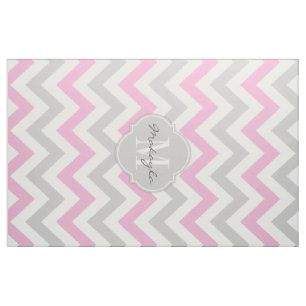 Tecido Chevron cor-de-rosa e cinzento do algodão doce co
