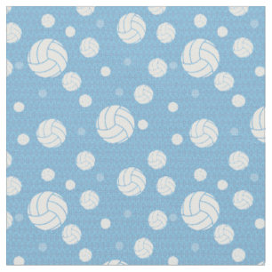 Tecido Chevron de Voleibol Azul Pó Padrão