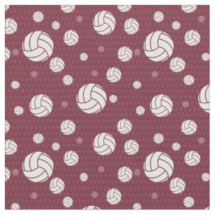 Tecido Chevron de Voleibol Maroon Padrão