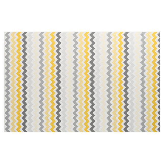 Tecido Chevron médio listra o cinza amarelo (Jarda)